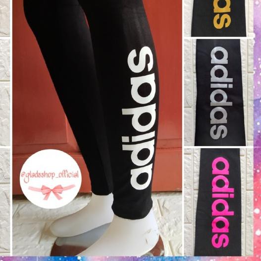 ♟ LEGGING SPORTY LEGGING WANITA LEGGING OLAHRAGA - ADIDAS - PUTIH ♀