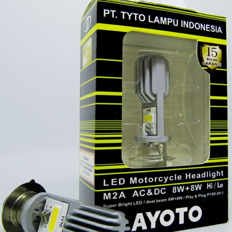AYOTO M2A H6 LAMPU LED Utama Depan Headlamp PNP Hi-Lo AC DC 2 Sisi-2