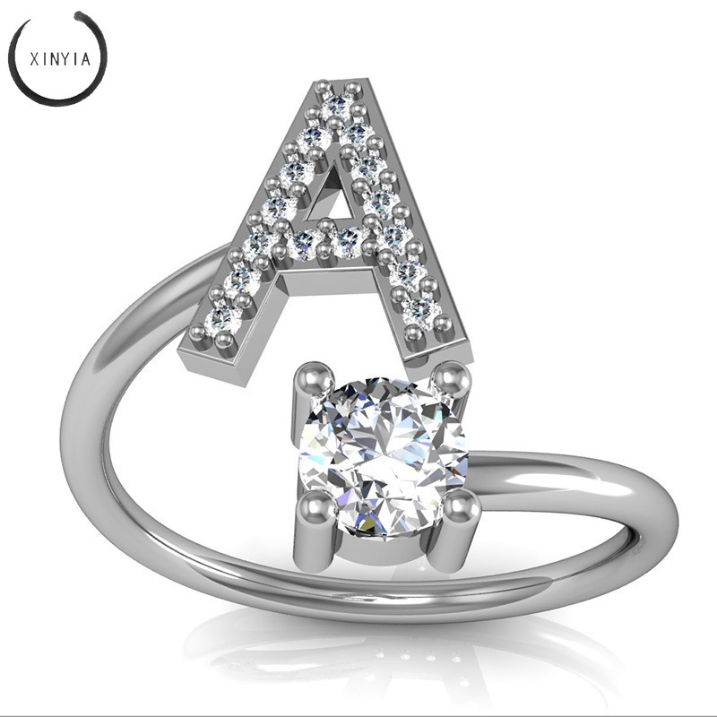 [COD Available] 1Pc Cincin OPENING Ring Adjustable Motif Huruf Alfabet Inggris Untuk Wanita