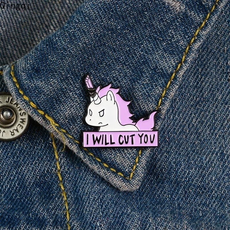 Bros Pin Enamel Bentuk Kartun Unicorn Lucu Untuk Anak