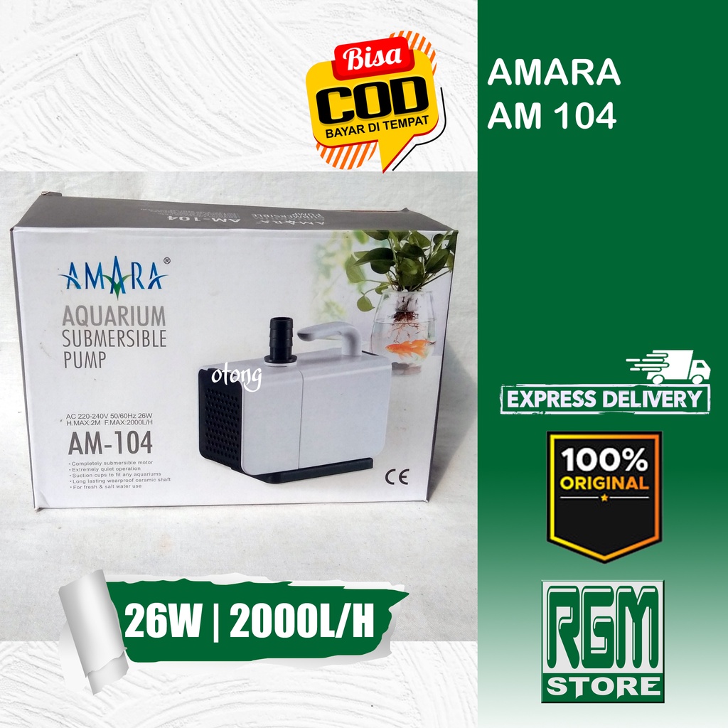 Amara AM 104 AM104 Mesin Pompa Power Head filter aquarium kolam ikan