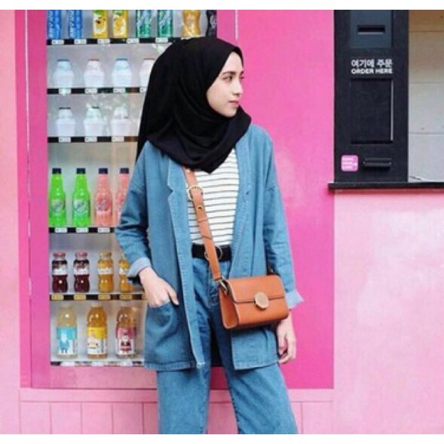 SUPPLIER  BAJU TANAH ABANG / Damai fashion jakarta - blazer denim JENICE - konveksi TANAH ABANG BAJU