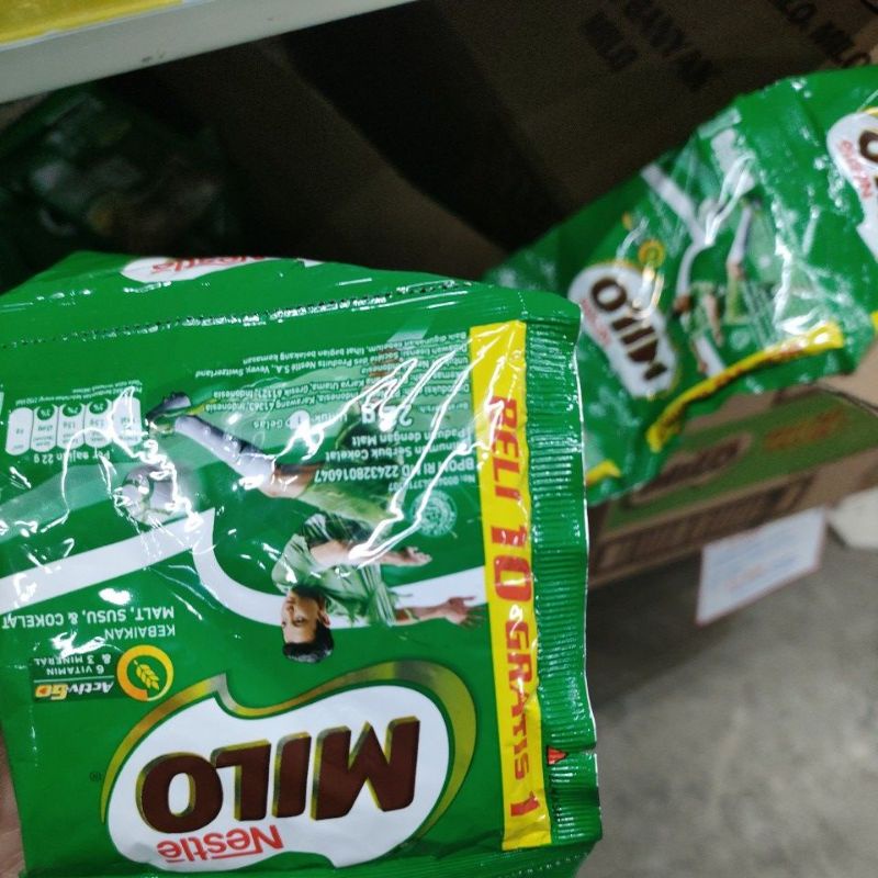 

Milo beli10 pcs gratis 1sachet kemasan praktis susu coklat berenergi