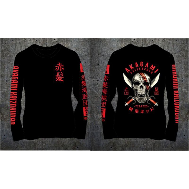 Jual HARGA GROSIR | Kaos Longsleeve Anime One Piece Akagami Kaizokudan