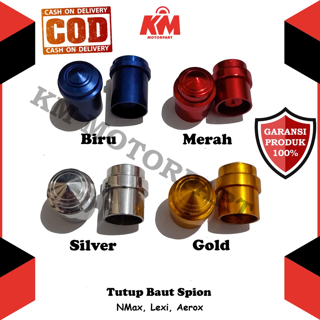 Tutup Baut Spion Variasi NMax Aerox Lexi N Max Gold Merah Biru Silver