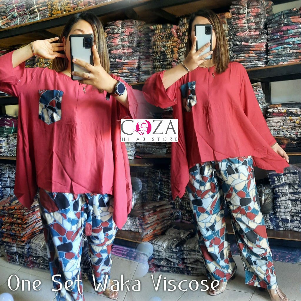 ULIA SET Setelan Waka Waka Jumbo Rayon Viscose / Setelan Batwing Rayon Viscose  / Coza Batik