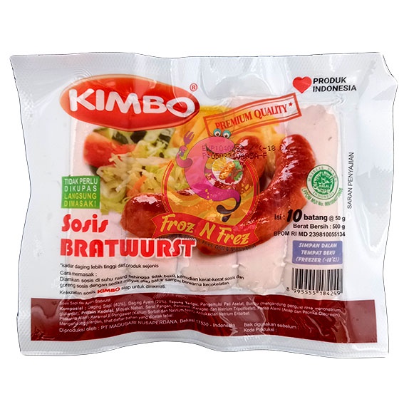 

KIMBO Sosis Bratwurst Mini 500 Gram (10 Pcs) - Original