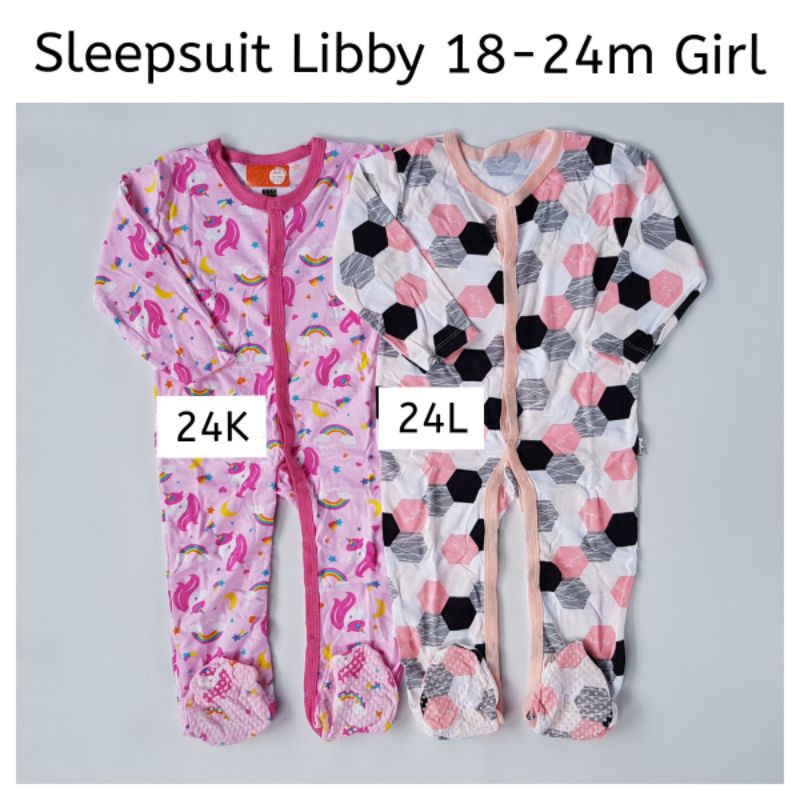 SATUAN PILIH MOTIF Sleepsuit Libby Healthy Premium Big Size 12 18 24 Bulan Girl