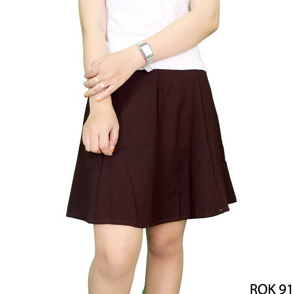 Rok Fashion Wanita Fonte Coklat Tua – ROK 91