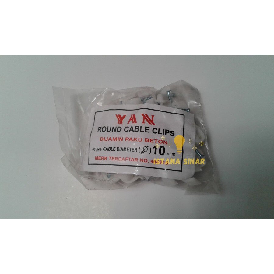 Klem Kabel No.10 Paku Beton (10 mm) Yan Per Pack Isi 60 Pcs