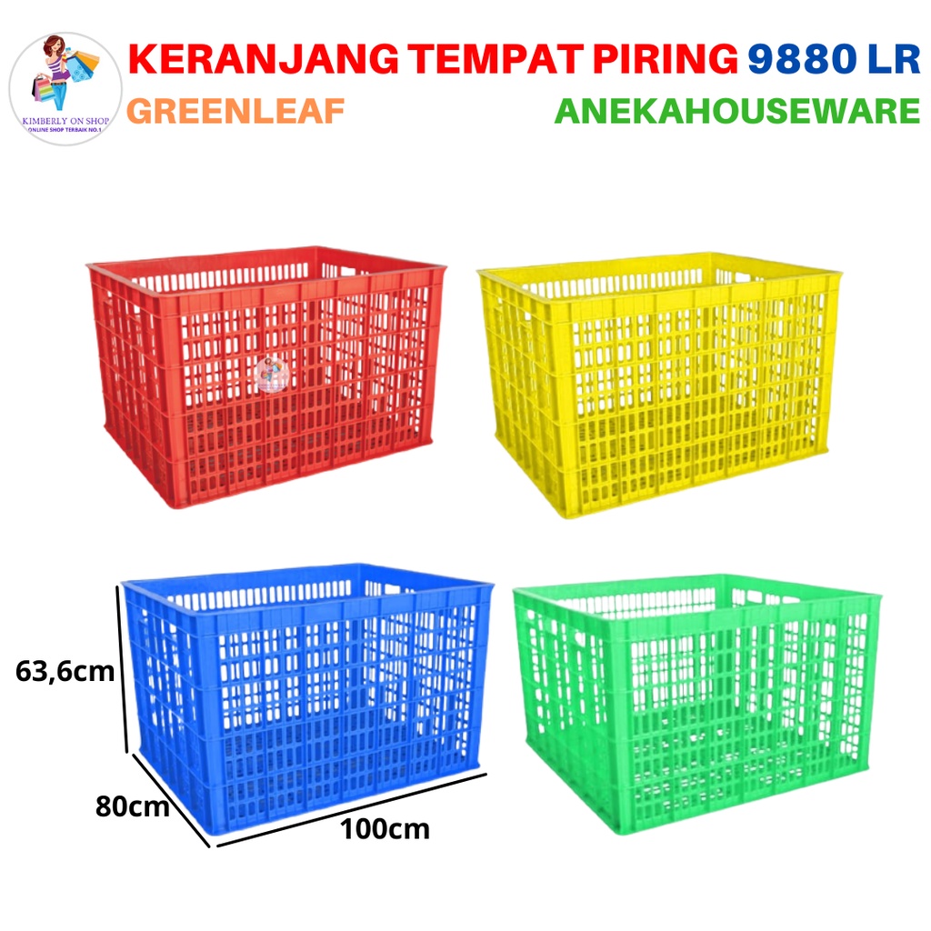 Keranjang Industri Serbaguna Keranjang Tempat Piring 9880LR Green Leaf