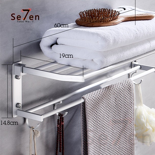 Rak Handuk Dinding Kamar Mandi Toilet Gantungan Handuk Stainless Steel
