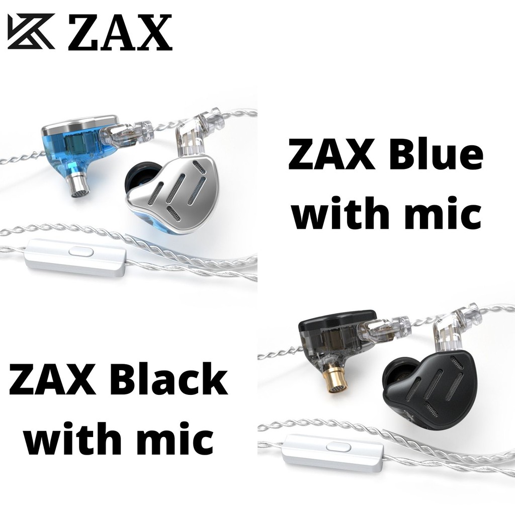 Knowledge Zenith KZ ZAX HiFi 7 Drivers 6 BA + 1DD earphone with MIC