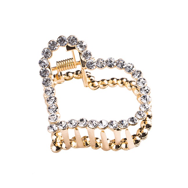 LRC Jepit Rambut Fashion Gold Diamond-studded Clip F5157X