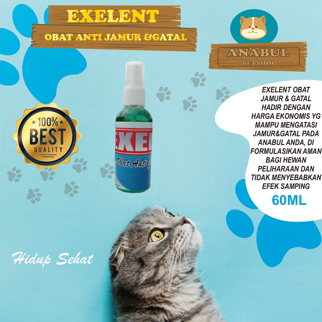 OBAT JAMUR &amp; GATAL HEWAN 60ML EXELENT COCOK UNTUK KUCING DAN ANJING AMAN TERJILAT 60ML