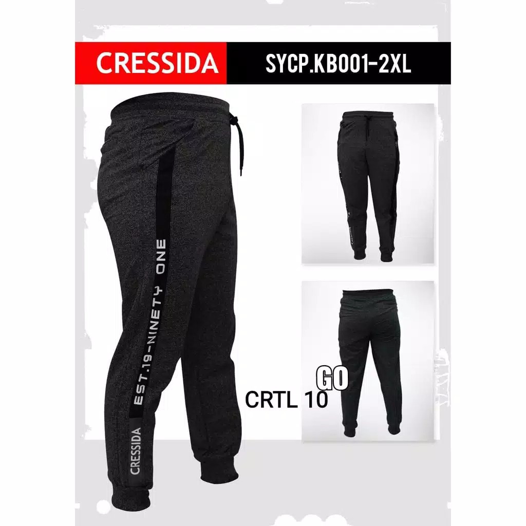 BB CRTL 2 CRESSIDA CELANA TRAINING Big Size Extra Size Polos Katun Celana Training Panjang Cowok