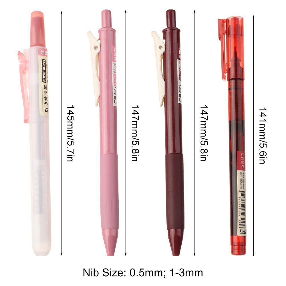 R-flower 4PCS / Set Pulpen Gel 0.5mm Untuk Kantor / Sekolah / Scrapbook