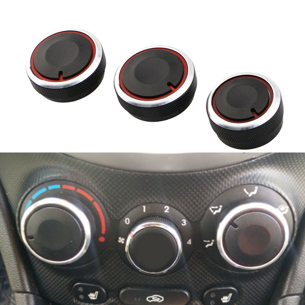 3 Pcs / set Knob Saklar Kontrol Panas AC Mobil Bahan Aluminum Alloy Untuk Hyundai Elantra Verna