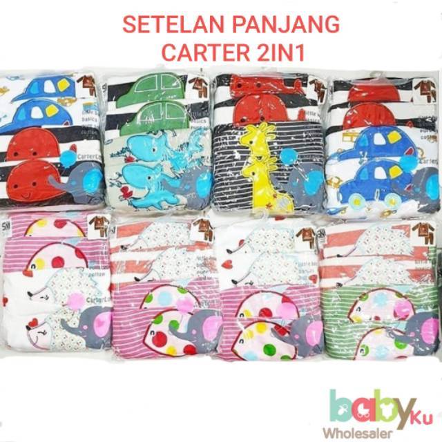 Setelan carter panjang 2in1 / setelan baju bayi tangan panjang