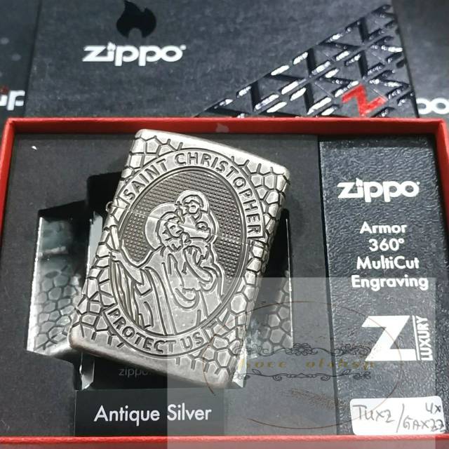 Korek Zippo Luxury Armor 360° Multicut Engraving - ST.CHRISTOPHER MEDAL