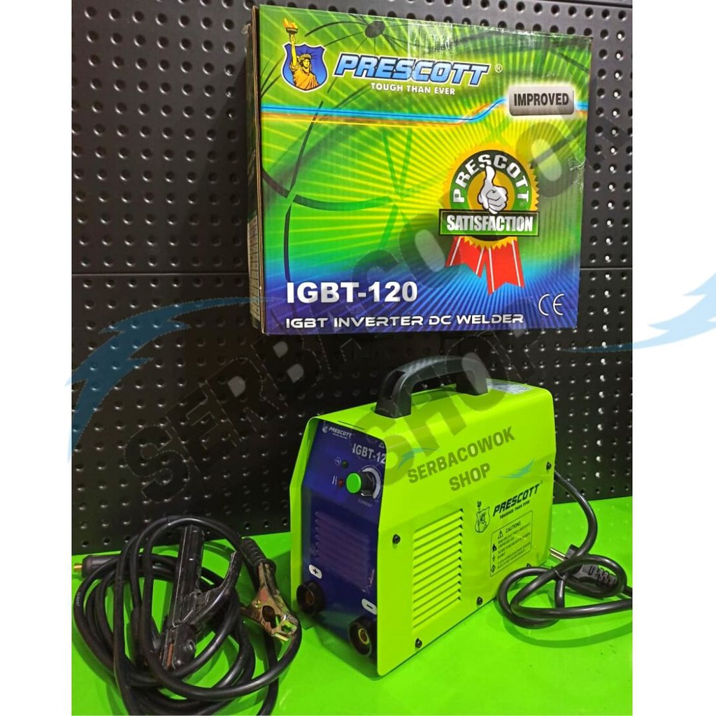 Prescott Mesin Las Listrik IGBT Inverter MMA 120 A 900 watt Welding Travo Hijau Termurah Berkualitas