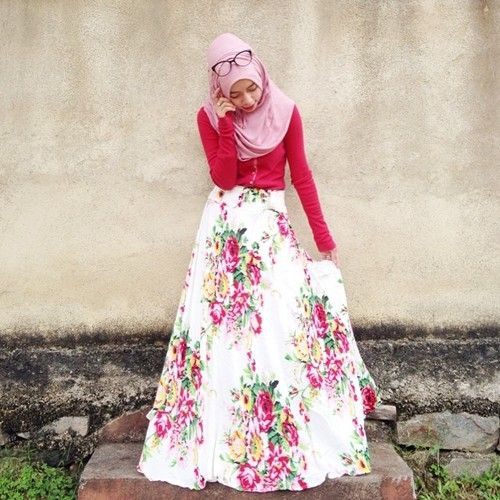 (200GR) Rok Payung  Motif Bunga rok maxi