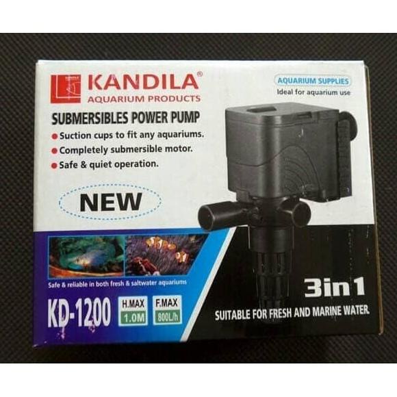 Pompa Air Aquarium Celup Kandila Kd-1200 3In1 Water Pump Kd1200 12Watt