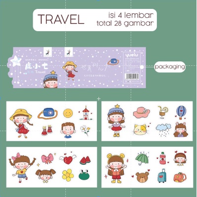 Aesthtic Cute Botol Air Minum Anak Sticker Laptop Stiker Diary Random Sticker Lucu