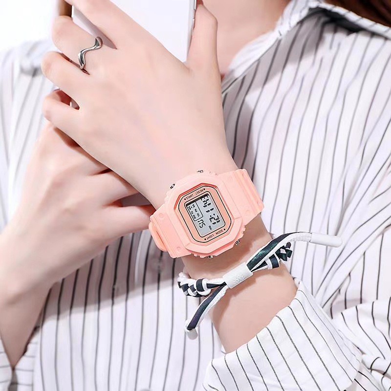 ［Ready Stock］Jam tangan digital segi jam wanita pria fashion Hot cewek cowok s1034