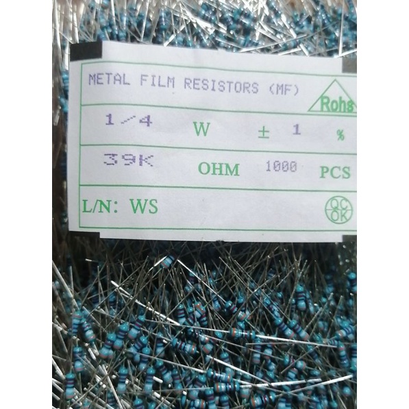 10.biji,  aneka ,RESISTOR  metal film. 1/4.1%