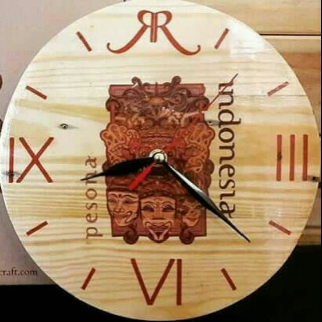 Jam Dinding Media Kayu Jati Belanda