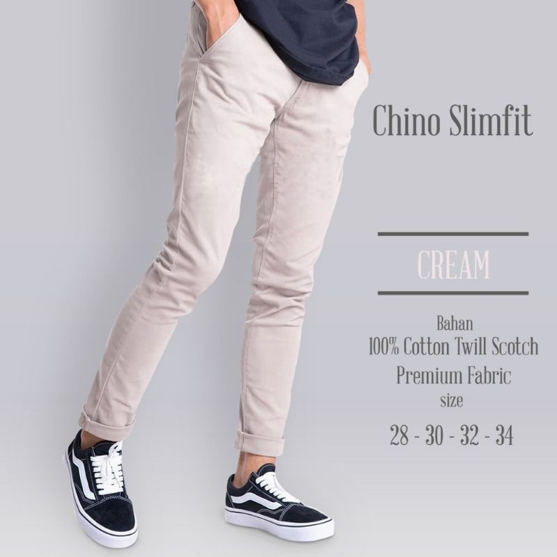 CELANA Pria SLIMFIT Panjang chino KERJA HARIAN HITAM MOCCA ABU GREY KREAM CREAM Sz 27 - 38