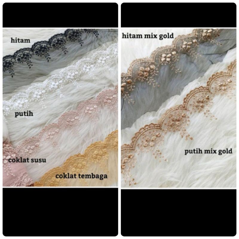 Renda tile tule thile tyle bunga bordir katun harga 1 ROLL