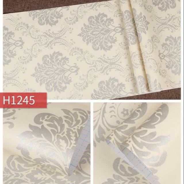 WALLPAPER DINDING MOTIF BATIK SILVER