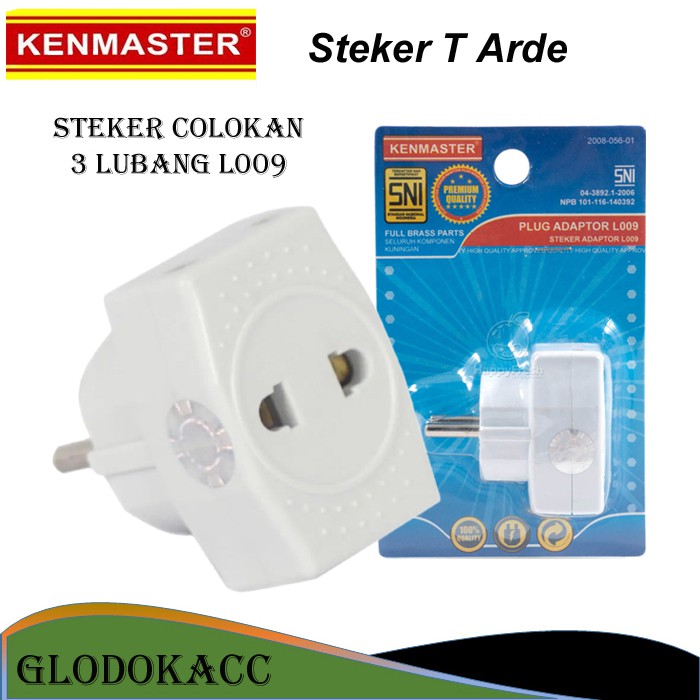 Steker Colokan Listrik 3 Lubang / Kenmaster Plug Adaptor Steker T L009