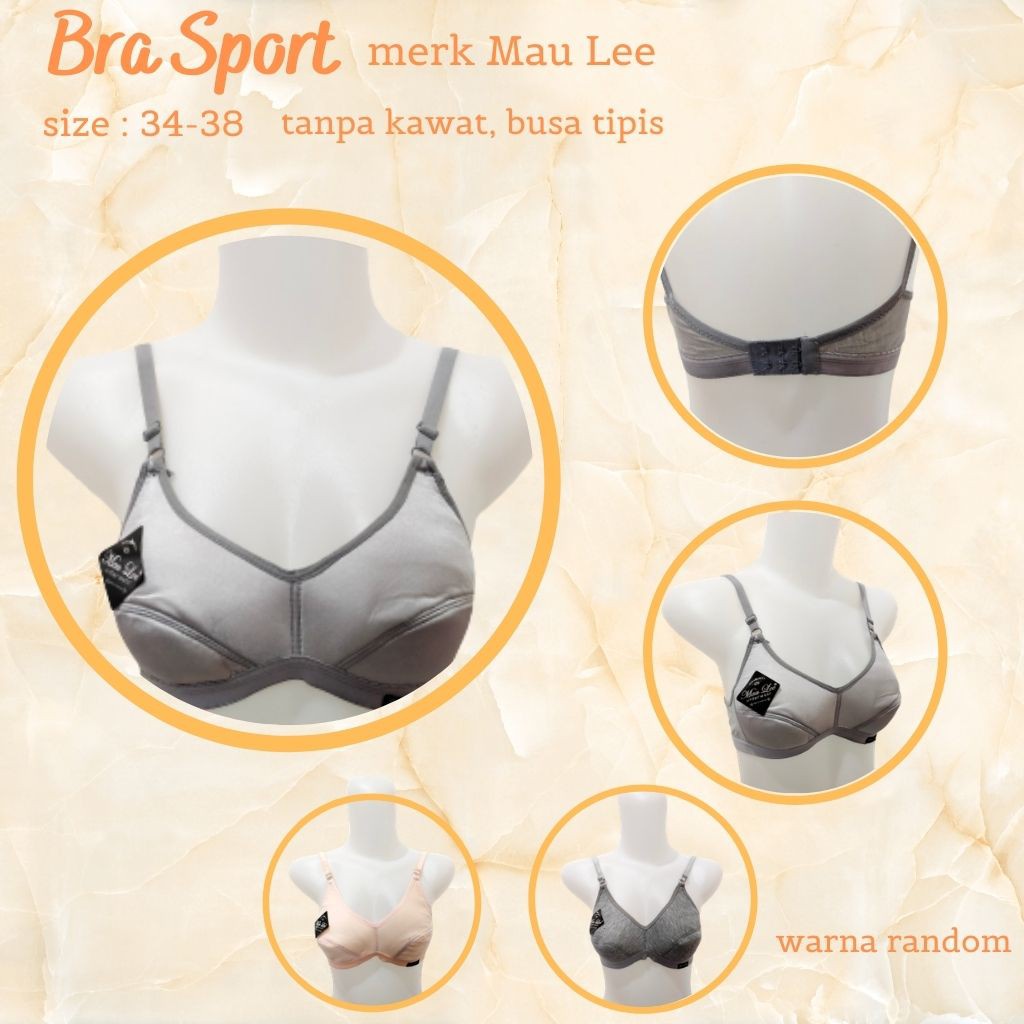 SIAP KIRIM  BH/BRA SPORT WANITA BODY FIT / BODI FIT TANPA BUSA DAN KAWAT LIST KARET KOMBINASI/BRA
