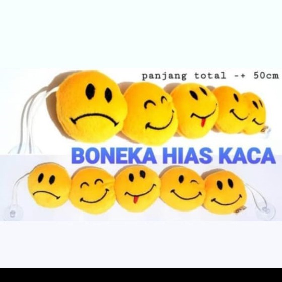 Hiasan kaca mobil / boneka rencengan / tempelan kaca mobil / Hiasan Gantungan Kaca Mobil Smail Lucu