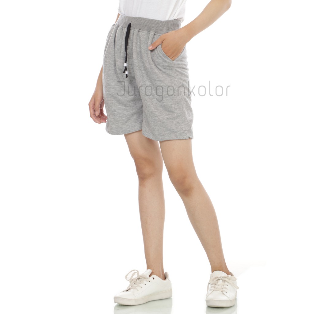 Celana Pendek Wanita Santai Polos Short Pants Kaos Baby Terry Rib -BTR52