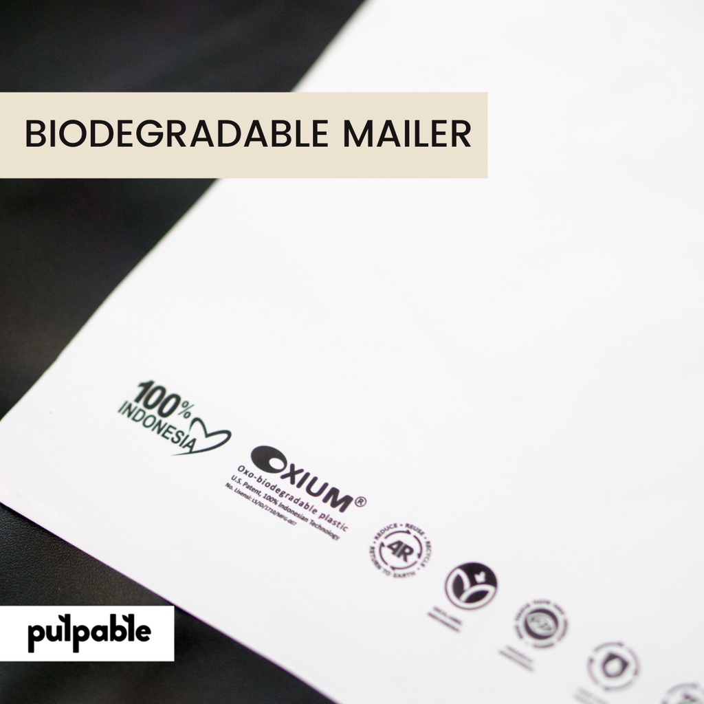 

Biodegradable eco friendly polymailer - Mailer ramah lingkungan - 25x35 + 5 cm warna putih eco mailer