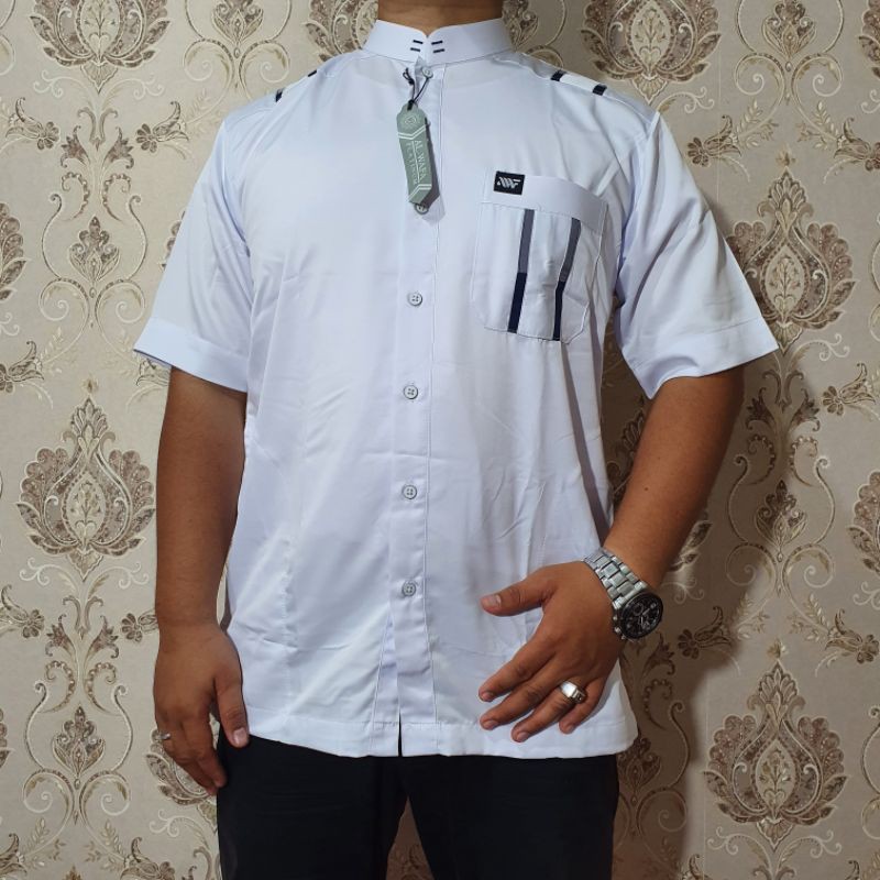 baju koko baju muslim pria laki laki dewasa remaja terbaru termurah lengan pendek alwafa awf