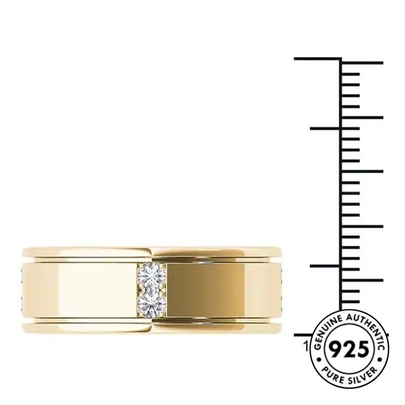 Cincin Berlian Bahan S925 Silver Plated Untuk Pasangan