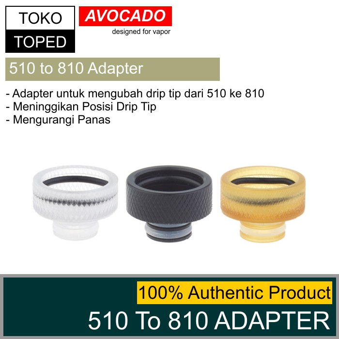 Authentic Avocado 510 To 810 Drip Tip Adapter | heat sink driptip