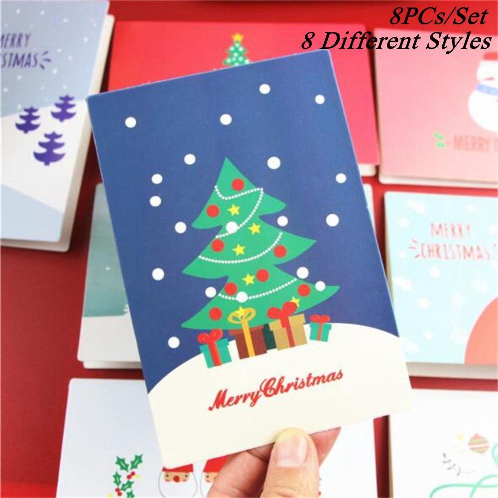 Solighter Kartu Ucapan Hadiah Anniversary Mini Postcard Merry Christmas Xmas Party Decor Postcard