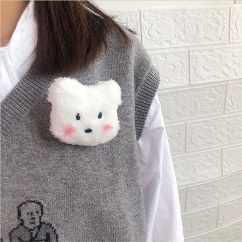 Needway  Party Brooches Korean Blush Pins Women Coat Accessories Daily Couple Bear Man Plush Toy