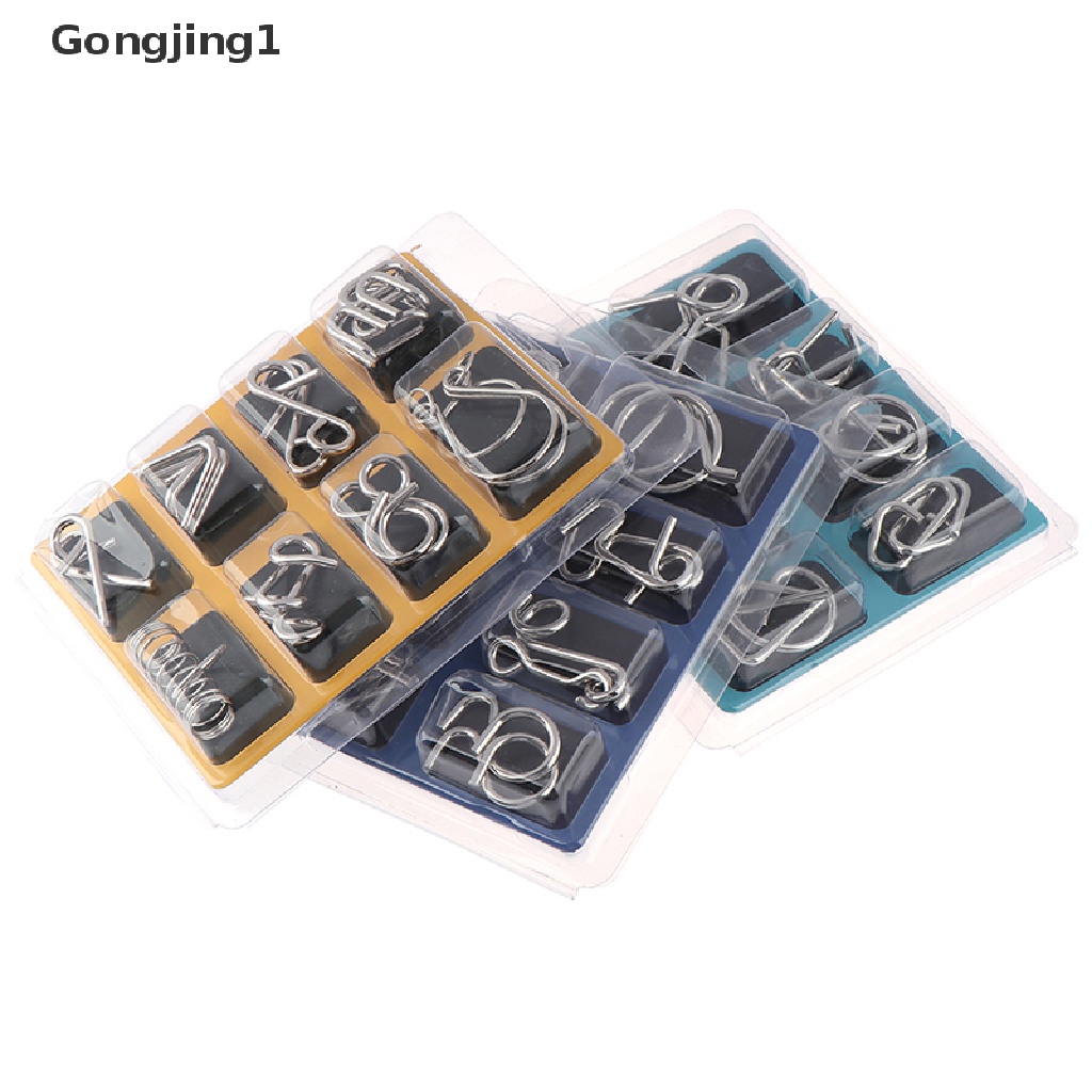 Gongjing1 8pcs / Set Mainan Puzzle Kawat Metal Untuk Asah Otak / IQ