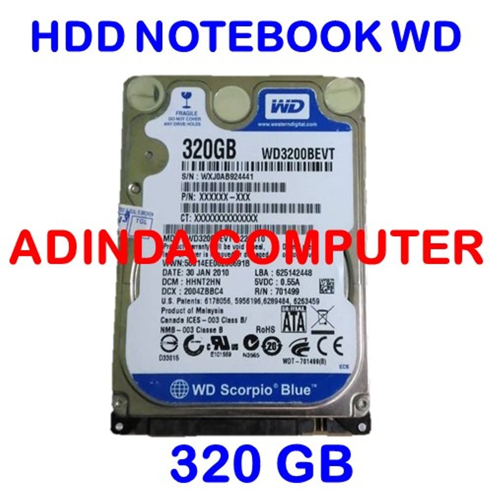 HDD Notebook Laptop WD 320 GB 2.5in SATA Bagus