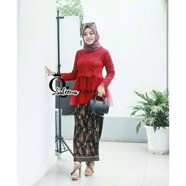 Setelan Kebaya Remaja Batik Semi Sutra Modern