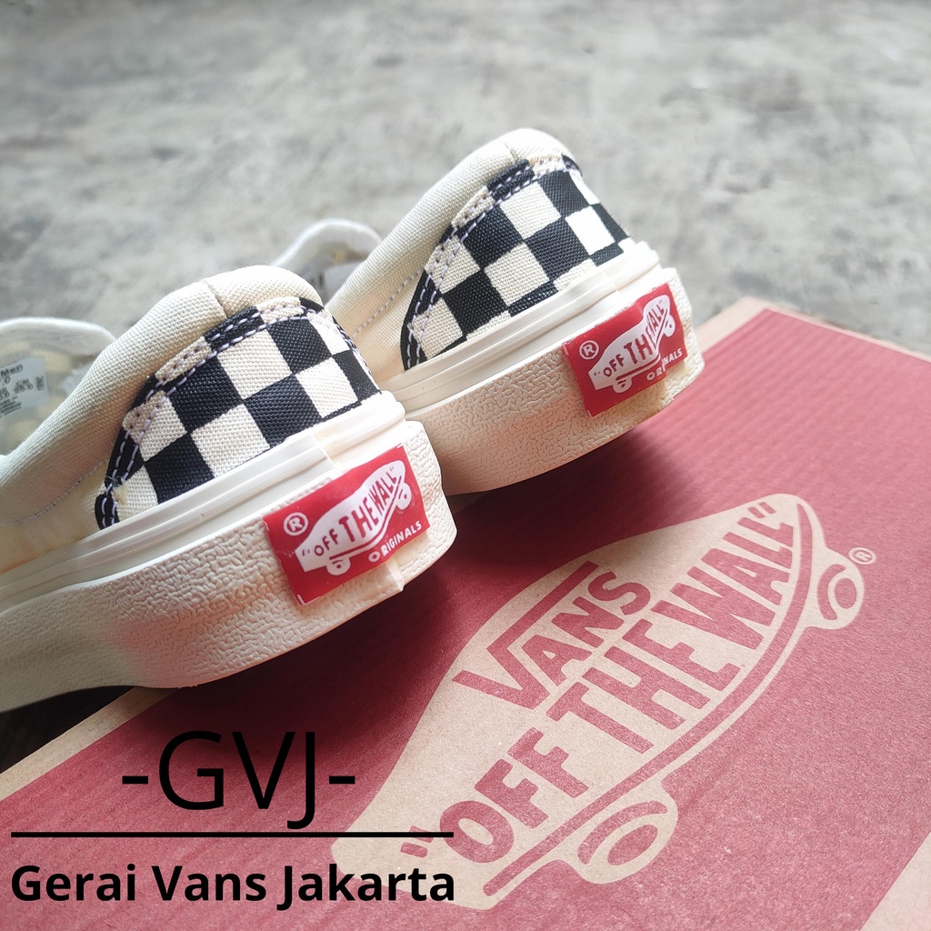 (BISA GRAB) VANS SLIP ON OG CHECKERBOARD BLACK WHITE WAFFLE DT PREMIUM BNIB | VANS SLIP ON ORIGINAL-4