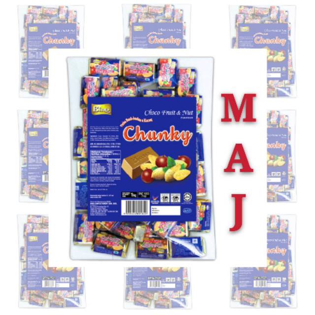 

BINO CHOCO FRUIT & NUT CHUNKY MALAYSIA ISI 50PCS