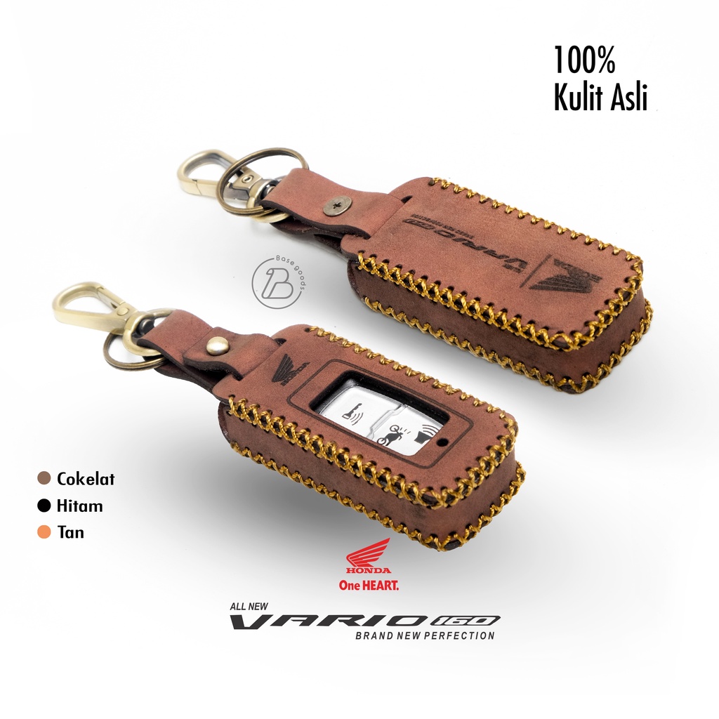 Gantungan Kunci Sarung Remote Case Cover Kunci Smart key Honda Vario 160 Kulit Asli